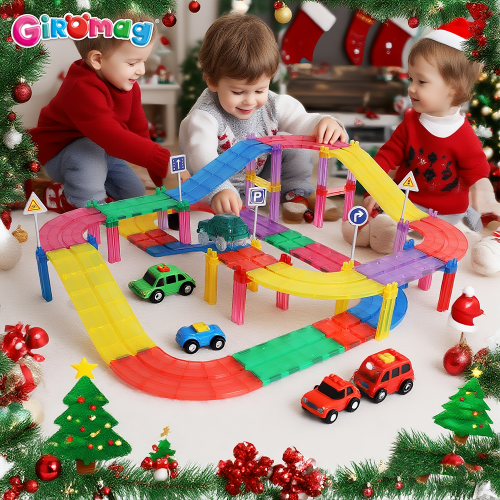 GIROMAG 80PCS Magnetic Tiles Set STEM Educational Building Blocks for Kids - Magnetic Toys for Boys And Girls Aged 3 to 7+