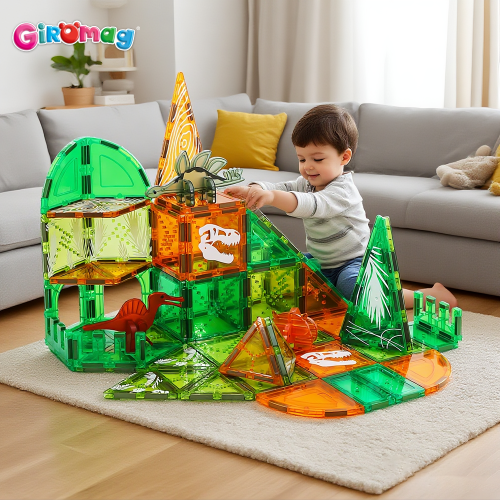 GIROMAG 80pcs Magnetic Building Toy Set for Toddlers STEM Sensory Educational Toys Ages 3-12 Birthday Gift Idea Magnetic Tiles