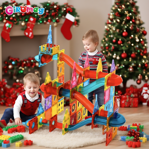 GIROMAG 10-110pcs Magnetic Tiles And Tubes Building Set - STEM Educational Construction Toys for Kids Boys & Girls Aged 3-12