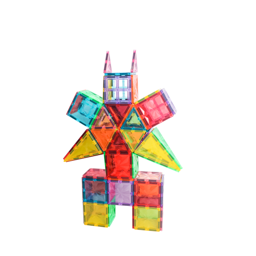 3D Magnetic Tiles and Stack Building Toys 60pcs Magnet Blocks Set with Alphabet Card STEM Educational Preschool Birthday Gifts for Toddlers Kid