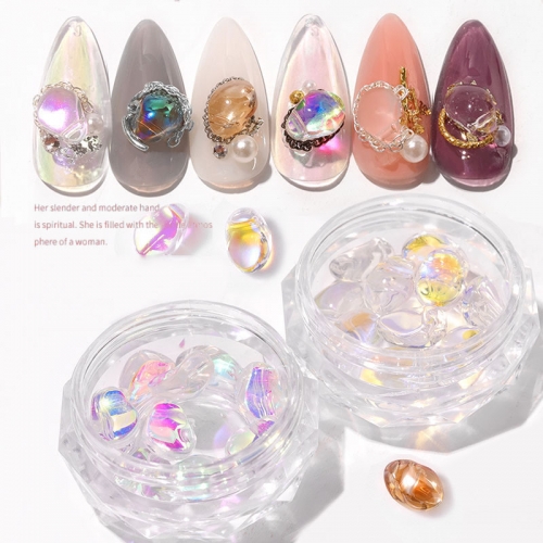 Ins Irregular Aurora Stone Symphony Nail Rhinestones Diamond Crystals Stones Shiny Gems Manicure Nails Art Decorations