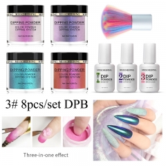 Dipping Powder Set French White Nude Pink Dip Nail Glitter Powder Pigment For Manicure Nail Art Decorations Accessories