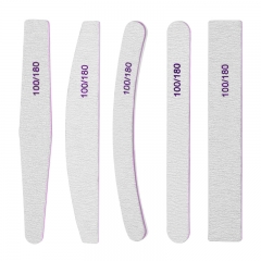 5Pcs/set Sandpaper Nail File Set 100/180 Double Side Sanding Buffer Block Grey Nail Files For Grinding Polishing Gel Manicure Tools