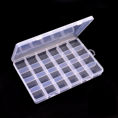 1pcs 24 Slots Transparent Plastic Storage Box Organizer Case Nail Art Gems Jewelry Beads Decoration Container