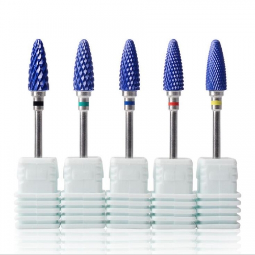 1Pc Blue Ceramic Nail Drill Bit Manicure Machine Accessories Rotary Electric Nail Files Manicure Cutter Nail Art Tools 5 Types