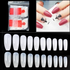 500Pcs/set Ballerina Nail Tips Full Cover Nails Coffin Shape Artificial French Fake False Nails Square Head Salon DIY Nail Art Tools