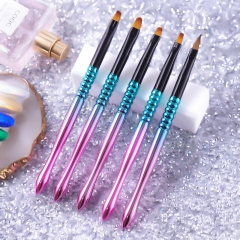 1Set Professional Manicure UV Gel Brush Pen Metal Handel Acrylic Liner Nail Art Painting Drawing Brush Phototherapy Tools