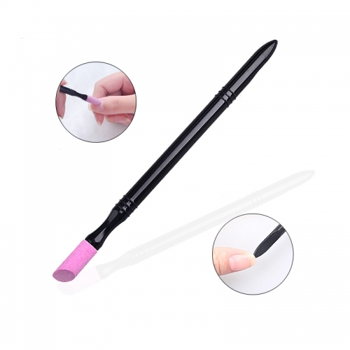 1pcs Nail Art Quartz Scrubs Stone Cuticle Remover Stick Pen Spoon Cut Pusher Polish Manicure Pedicure Care Tools DIY Professional