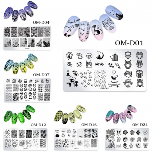 1Pcs Nail Stamping Plates Lace Flower Animal Geometry Pattern Nail Art Stamp Stamping Template Image Plate Stencil Manicure Tools