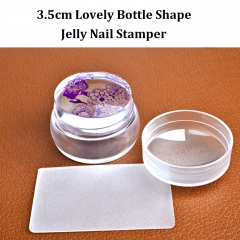 1set Lovely Design Matte Nail Art Stamper Scraper with Cap Silicone Jelly 3.5cm Nail Stamp Stamping Tools