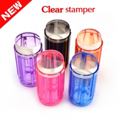 Candy Color 2.8cm Clear Jelly Silicone Nail Art Stamper Scraper Kit Polish Design Print Stamping Nail Tools