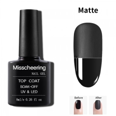 8ml Matte Top Coat Nail Polish Protect Nails No-wipe/Tempered Top Coat Semi Vernis Permanent Nail Art Base Soak off Gel Polish