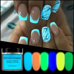 1jar Neon Phosphor Dipping Powder Luminous Nail Art Decorations Fluorescent Glitter Glow Pigment Dust UV Gel Polish Design