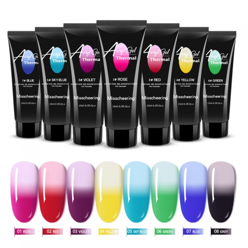 15ml Thermal Poly Gel Extension Nail Polish Temperature Color Changing Extend Tips Acrylic Gel Builder Soak Off UV Gel Varnish