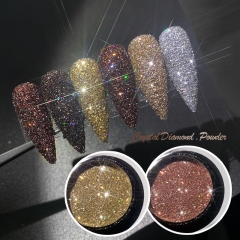 1jar Shining Sugar Nail Powder Rose Gold Sandy Nail Glitter Dust Luxury Sparkles Nail Art Pigment Laser For Gel Polish Decorations