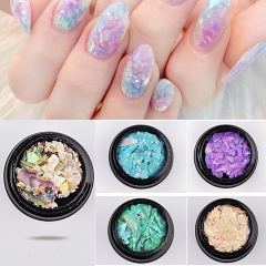 1 jar Natural Pearl Nail SeaShell Slices Particle Crushed Shell 3d Charm Manicure Nail Art Glitter Decoration Tools