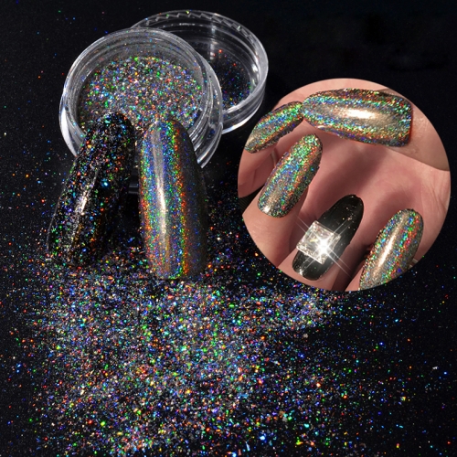 0.2g/jar Galaxy Holo Nail Flakes Bling Rainbow Laser Nail Art Sequins Holographic Glitter Powder Paillettes