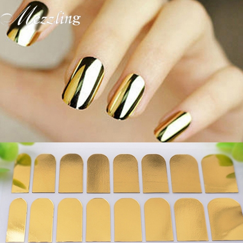 1sheet Gold Silver Black Smooth Nail Art Beauty Sticker Patch Foils Armour Adhesive Full Wraps DIY Manicure Nail Decorations 1 order