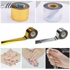 1Roll 4cmX120m Hot Gold Silver Fashion Nail Art Foils Transfer Craft Polish Nail Stickers Decals DIY Nail Decoration Tools