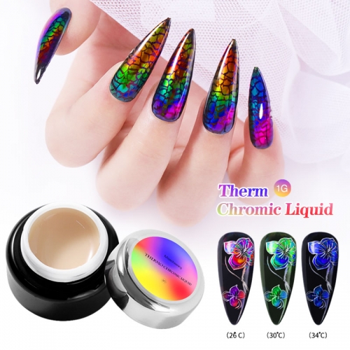 1bottle Thermochromic Liquid Neon Auroras Nail Color Temperature Changing Gel Nail Polish Soak Off UV Gel Varnish Nail Art Gel Polish