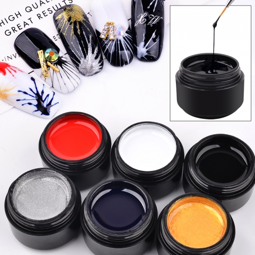 1bottle Painting Gel Nail Polish Wire Point To Line Drawing Nail Gel Lacquer Glitter Pulling Silk Varnish Manicure Nail Art Tools