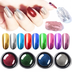 0.5g/jar  Mirror Nail Powders Metallic Effect Rub Nail Art Glitters UV Gel Polish Chrome Pigment Dust DIY Manicure Decorations