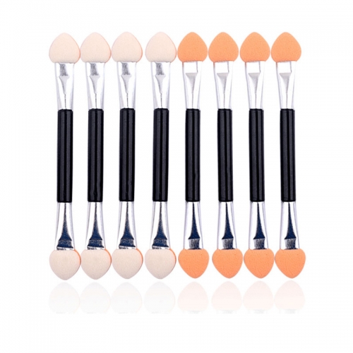 10pcs/set Eyeshadow Applicator Pro Sponge Double Ended Make Up Supplies Portable Eye Shadow Brushes Nail Mirror Powder Brush