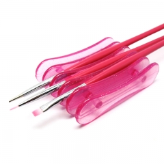 1pcs Pro Nail Art Brush Holder Pink Plastic Nail Pen Design Display Tool Acrylic UV Gel Brush Rest Stand for Nail Decoration