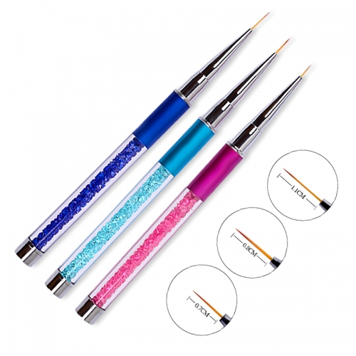 1Pcs Rhinestones Handle Design Nail Art Brush Pen For DIY Drawing Liner Sculpture UV Gel Nail Brush Manicure Nail Tools