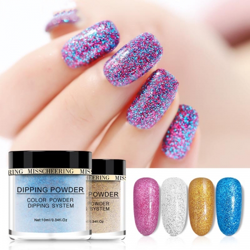 1jar Dipping System Powder Chameleon Nail Glitter Dust Holographic Nail Art Decorations Colorful Manicure Pigments Natural Dry