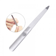 1pcs Professional Stainless Steel Emery Nail File Buffer Double Side Grinding Rod Manicure Pedicure Scrub Nail Arts Tool