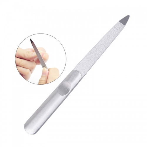 1pcs Professional Stainless Steel Emery Nail File Buffer Double Side Grinding Rod Manicure Pedicure Scrub Nail Arts Tool