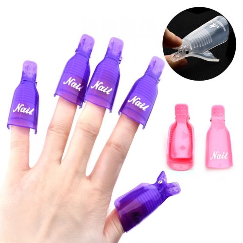 10pcs/set Wearable Acrylic Nail Art Soak Off Cap Clip UV Gel Polish Remover Wrap Tools DIY Beauty Nail Care Tools