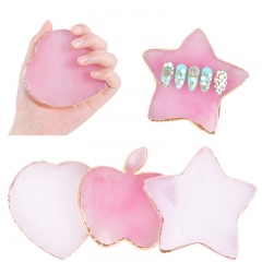 1Pc Pink/White False Nail Tips Display Holder Apple/Heart/Star Design Gold Edge Painting Color Palette Board DIY Manicure Tools
