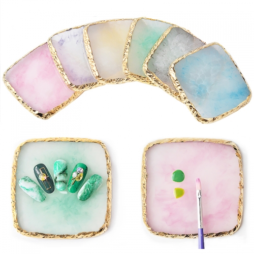 1Pcs Natural Resin Stone Color Palette False Nail Tips Display Board Stand Holder Practice Showing Shelf Manicure Nail Art Tools