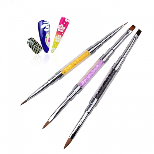 1pcs Professional Acrylic UV Gel Crystal Rhinestone Flat Painting Drawing Lines Brush Pen DIY Salon Nail Tools