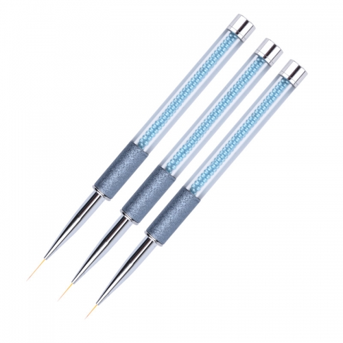 1 PCS Nail Art Liner Drawing Brush Pen 6mm/8mm/10mm Blue Rhinestone Handle Manicure Nail Art Tool
