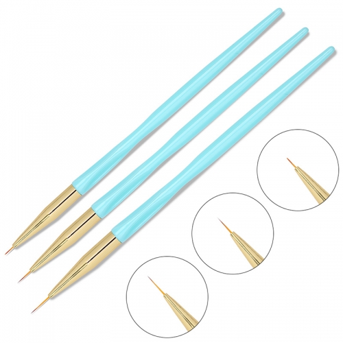 3pcs/set Nail Art Liner Painting Pen 3D Tips DIY Acrylic UV Gel Brushes Drawing Kit Flower Line Grid French Design Manicure Tool