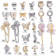 1pcs Zircon Nail Art Butterfly Decorations Luxury Bowknots Daisy Flower Pendant Rhinestones Jewelry Ornaments Manicure Accessories