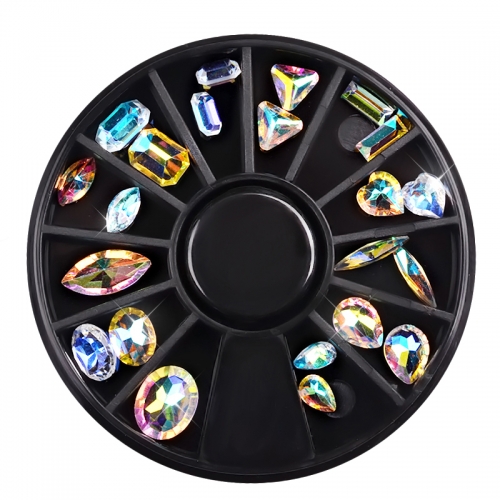 1wheel Symphony Glitter 3D Nail Rhineston Decoration Crystal Charm Design Stone In Wheel DIY Manicure Nail Art Accessories