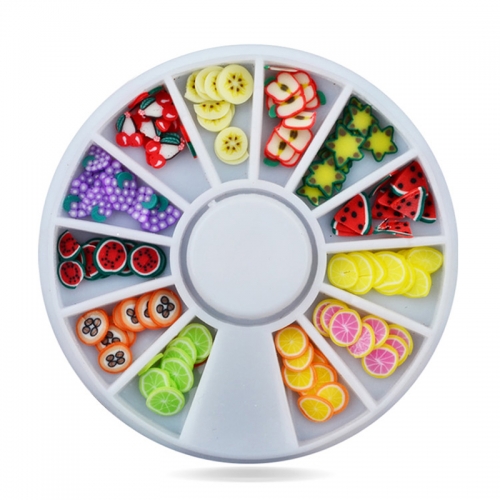 1wheel DIY Nail Art Wheel Decoration Fruit Slices 3d Polymer Clay Tiny Nail Beauty Design Manicure Tools
