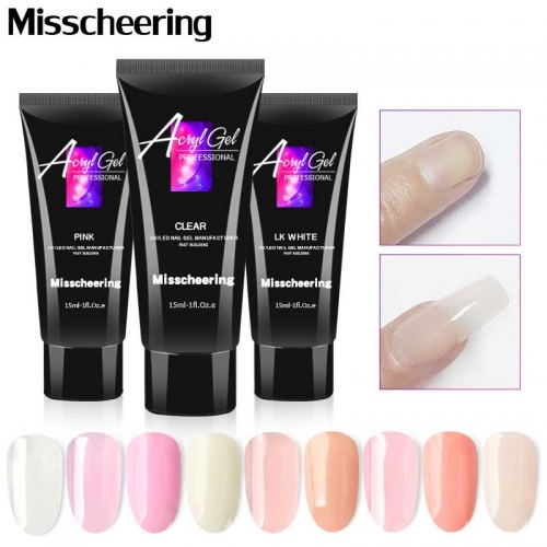 15ML Crystal Extend UV Nail Gel Extension Builder Led Gel Nail Art Gel Lacquer Jelly Acrylic Builder UV Nail Poly Gel 9 Colors