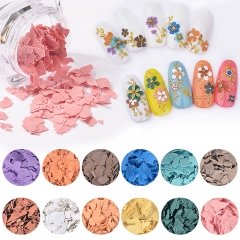 6colors/set Colorful Nail Sequins Irregular Mica Flakes 3d Charm Nail Art Decorations Ultrathin Slices Manicure Accessories
