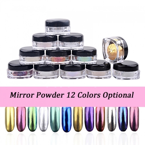 1jar Shinning Mirror Nail Glitter Powder Dust DIY Nail Art Sequins Chrome Pigment Decorations 12 Colors Optional