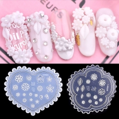 1Pc Daisy Flower Silicone Mold 3d Leaves Heart Shell Portrait Resin Nail Art Mold For DIY UV Gel Polish Designs Manicure Tools
