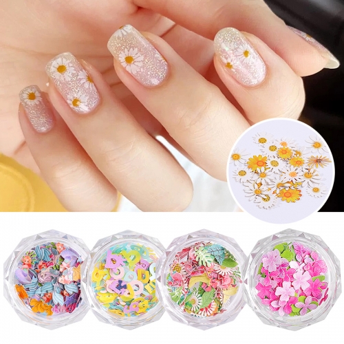 1jar Colorful Flower Leaf Daisy Star Flamingo Mermaid Crown Letters Designs Nail Sequins Glitter Confetti Nails Art Decorations