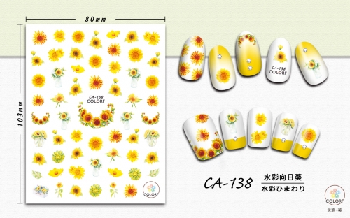CA134-149  1sheet Nail Stickers Finger Nail Art Sticker Transfer Decals for Nail Art Decorations