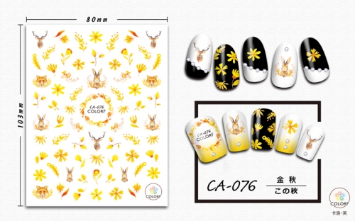 CA073-081  1sheet Nail Stickers Finger Nail Art Sticker Transfer Decals for Nail Art Decorations