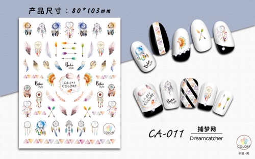 CA001-12  1sheet Nail Stickers Finger Nail Art Sticker Transfer Decals for Nail Art Decorations