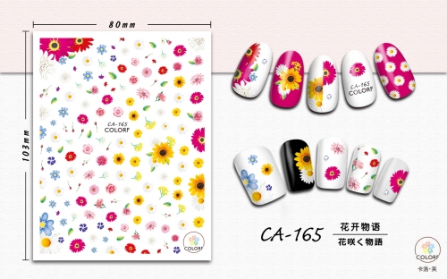 CA161-172 1sheet Nail Stickers Finger Nail Art Sticker Transfer Decals for Nail Art Decorations